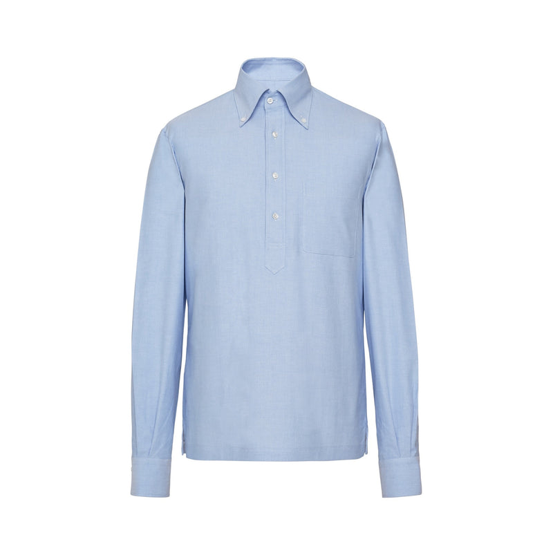 Sky Blue Stretch Oxford Popover Shirt